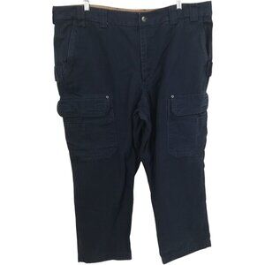 Duluth Trading Company Relaxed Fit Fire Hose Pants Size 44 x 30 Blue Cotton Work